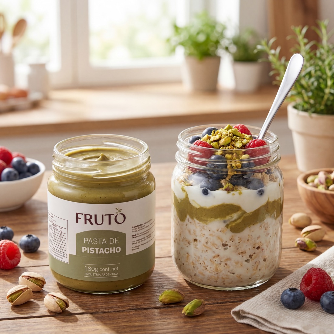 Overnight oats de pistacho